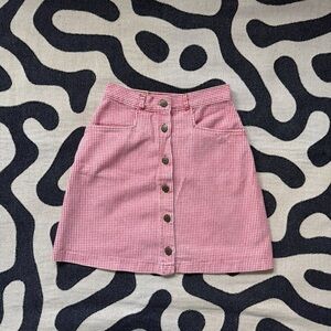Vintage Red Gingham Button-Front Skirt